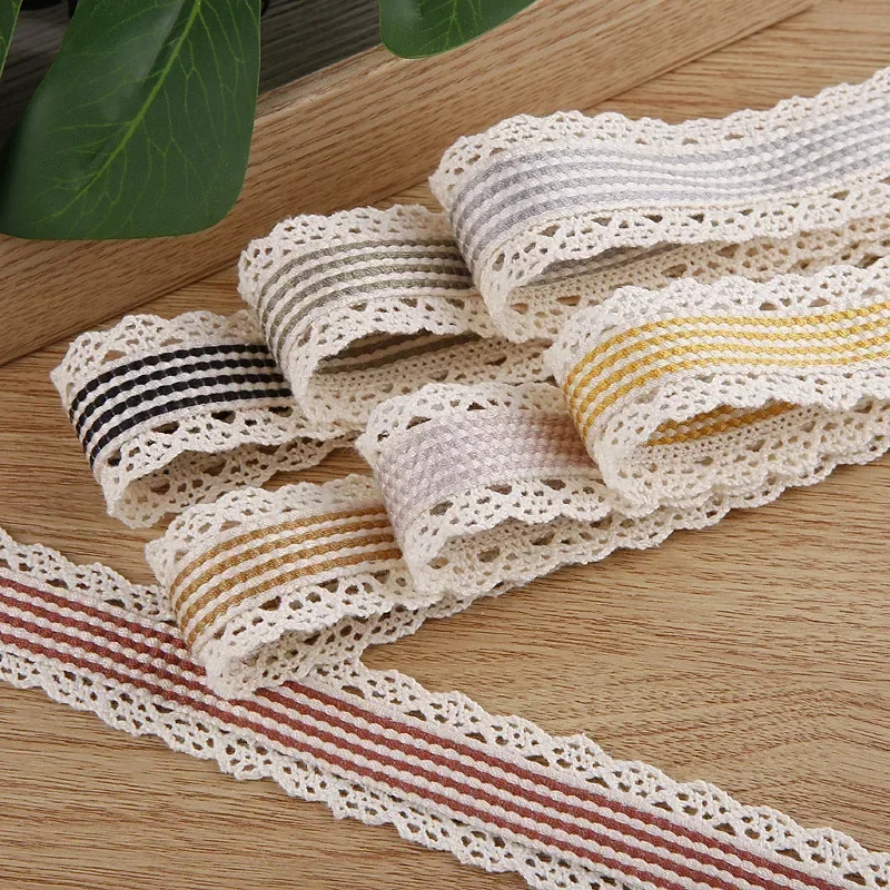 Kewgarden 35 mm Spitzenkante, Streifenbänder, handgefertigtes Klebeband, Basteln, DIY-Haarschleifen, Nähzubehör, Materialien machen, 10 Yards