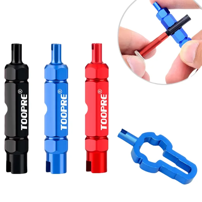 Bicycle Air Nozzle 3-in-1 Tool Multi-Function Valve Core Wrench Air Nozzle Extension Lever Removal Wrench Bicycle Repair Tool