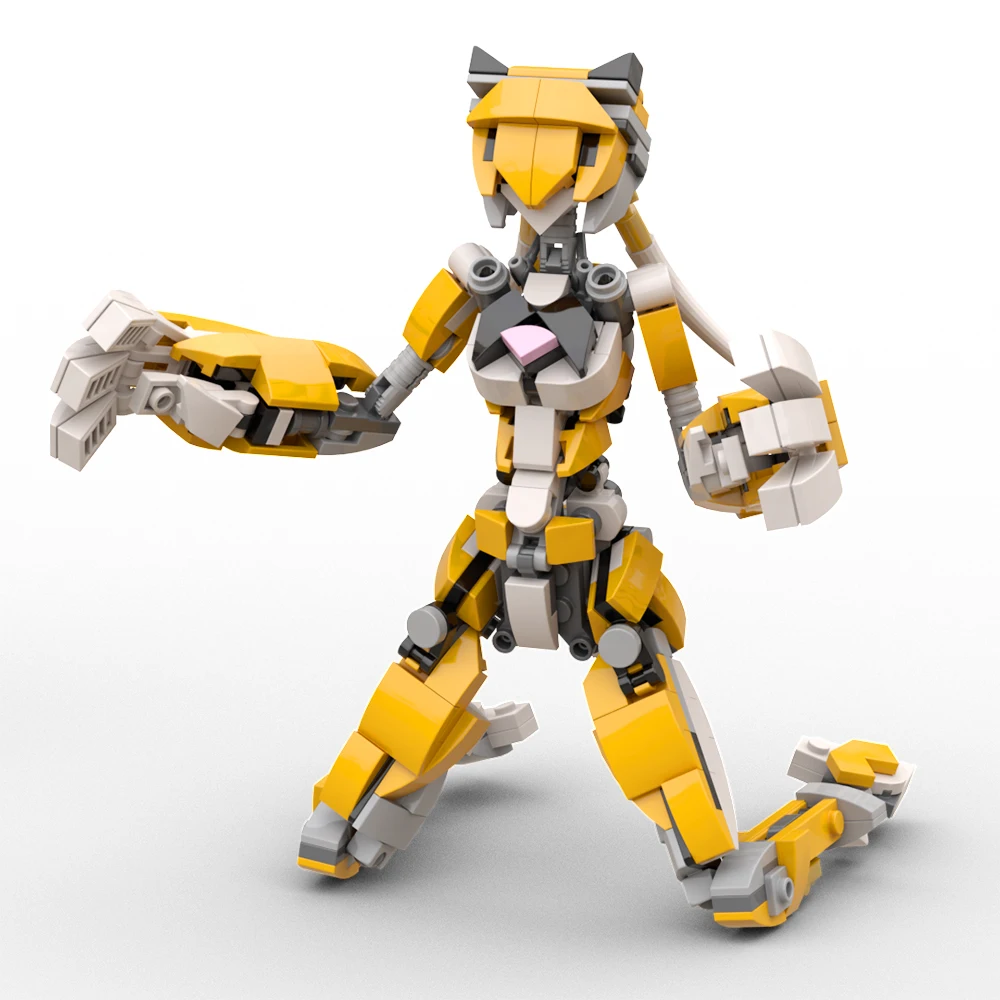 Combinaison Mobile Mecha pour fille, jouet de construction de Robot, figurine de dessin animé, armure d'oiseau, aile de chevalier, samouraï, modèle en brique, cadeau pour enfant