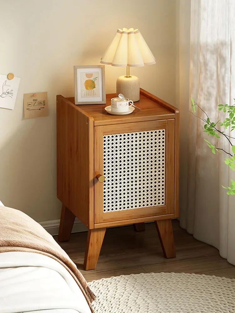 

Bamboo Nightstands Home Furniture Living Room Shelf Storage Cabinet Bedroom Bedside Tables