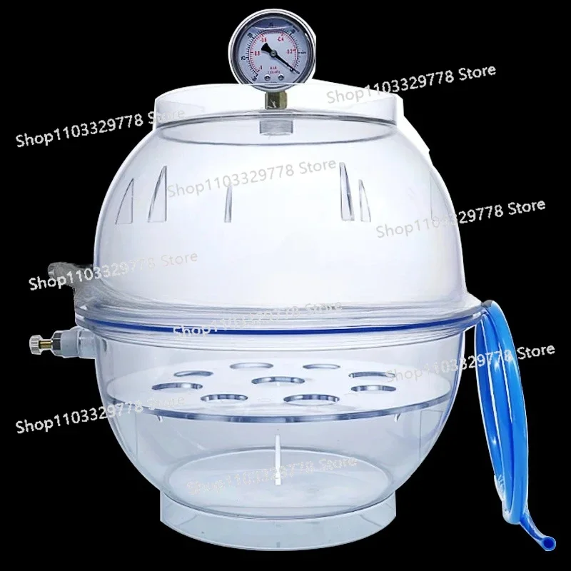 Plastic Vacuum Dryer Laboratory PC Material 150/250/300mm Double Valve Transparent Physical Drying Oven Kettle Vacuum Tank