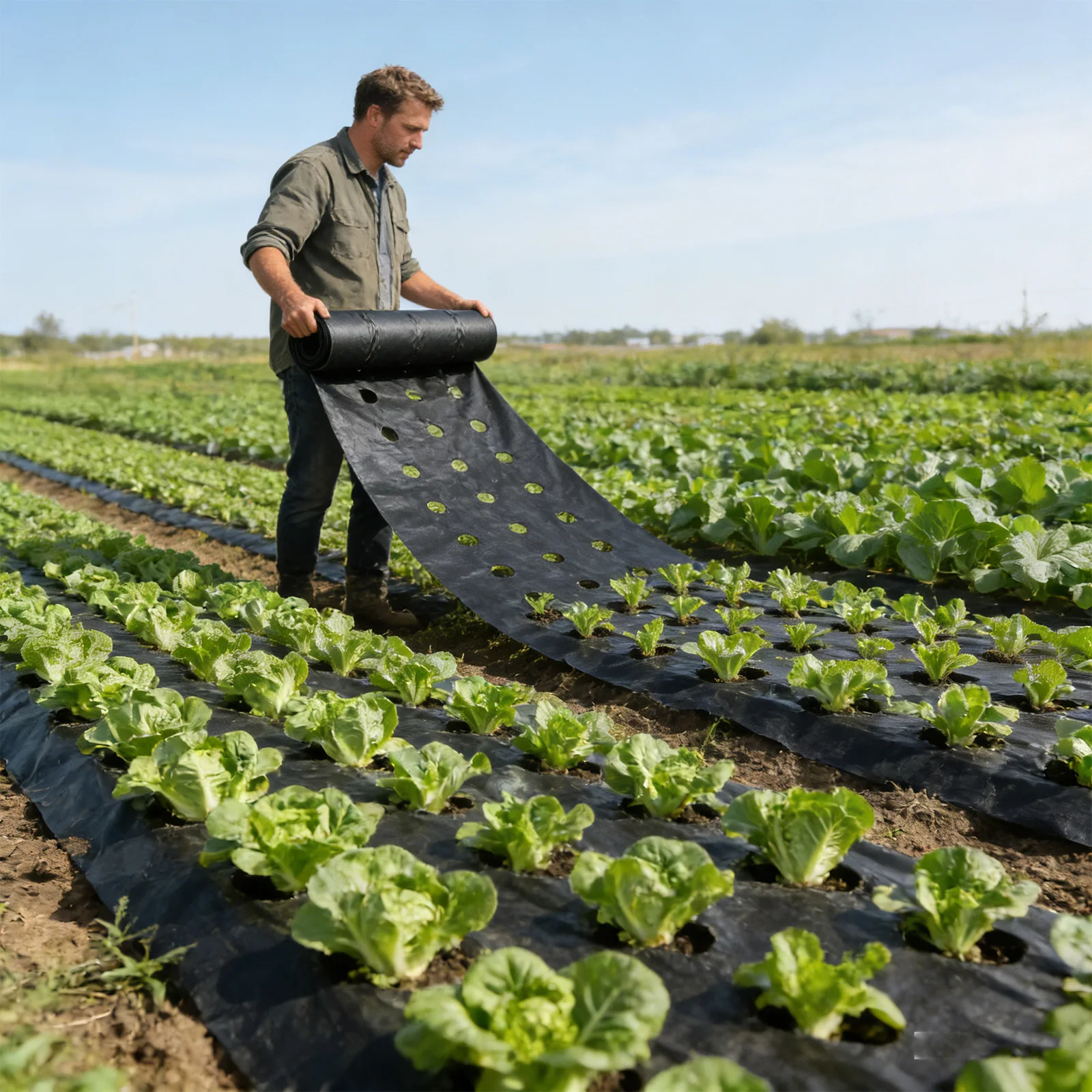 Perforated Weed Barrier Fabric, Heavy-Duty Weed Control Mat