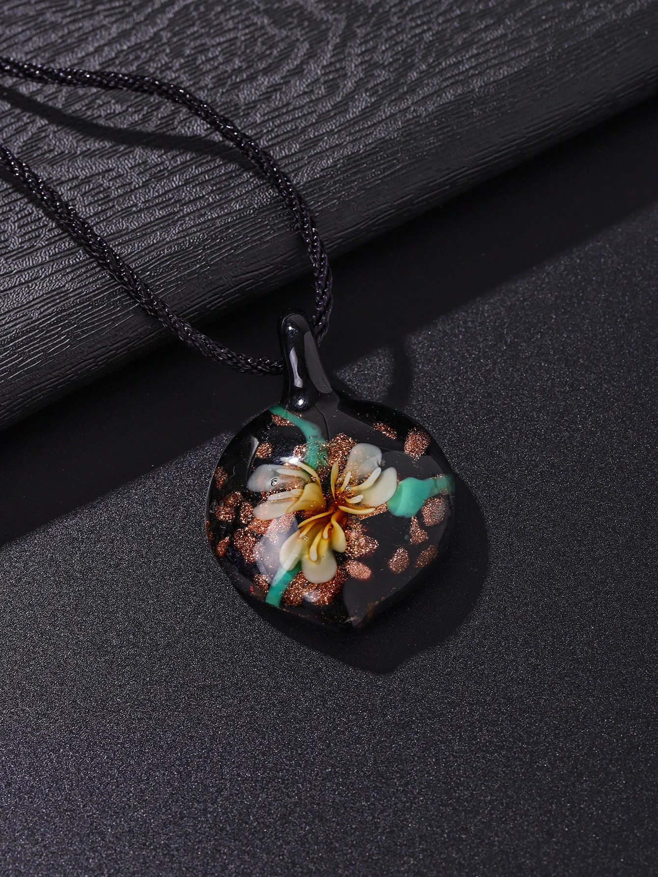 1pcs Murano Lampwork Glass 3D Flower Peach Pendant Beauty Necklaces For Women\'s Gift Choose color