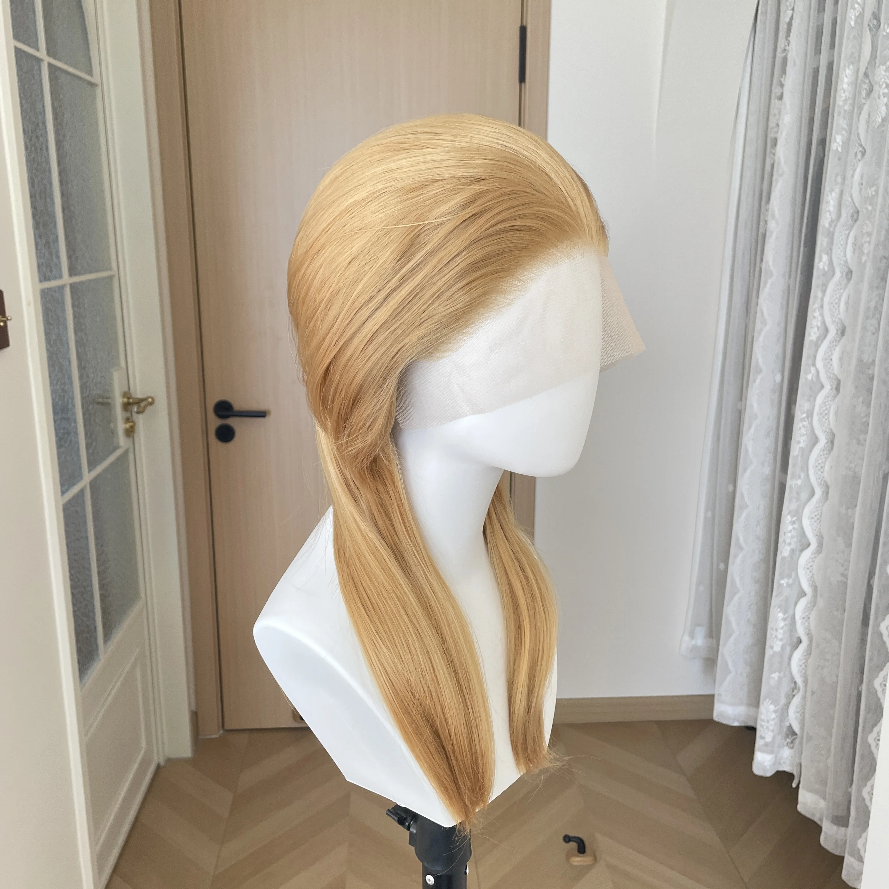 

Golden Color Shoulder Length Mullet Cosplay Wigs for Men Short Curly Synthetic 13x4 Lace Front Wigs for Women Glueless Free Part