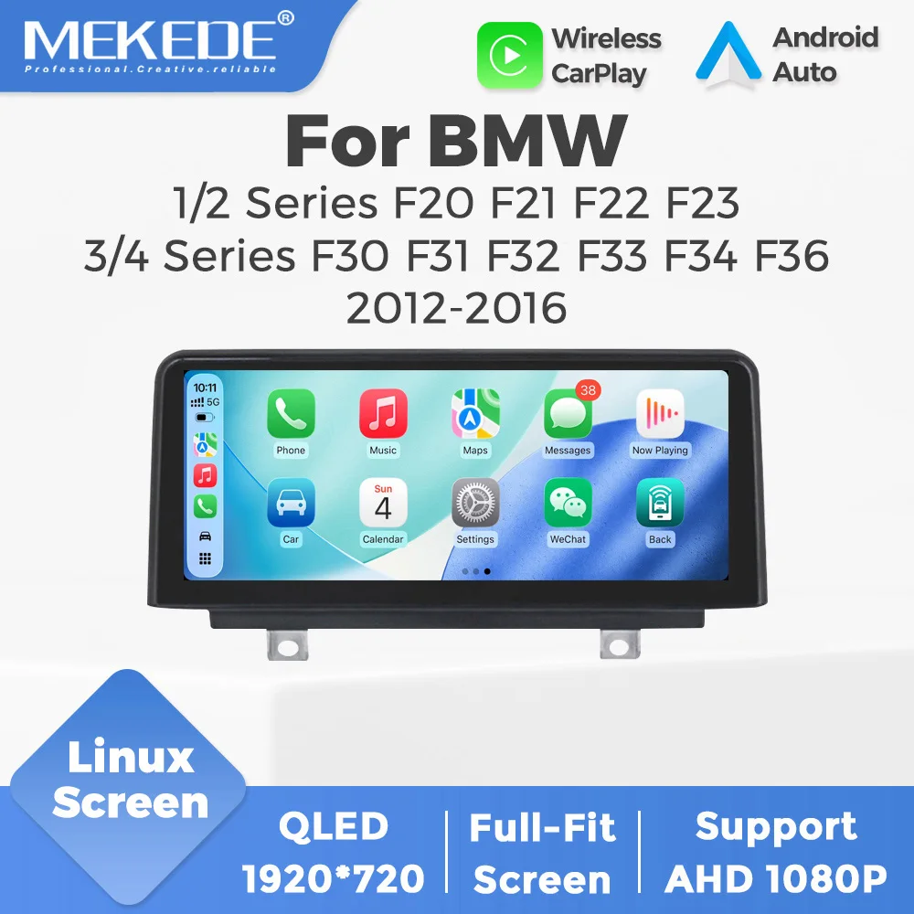 MEKEDE Linux-System Wireless Carplay Android Auto Multimedia-Player Autoradio für BMW 1 2 3 4 Serie F20 F21 F22 F30 F31 F32 F33