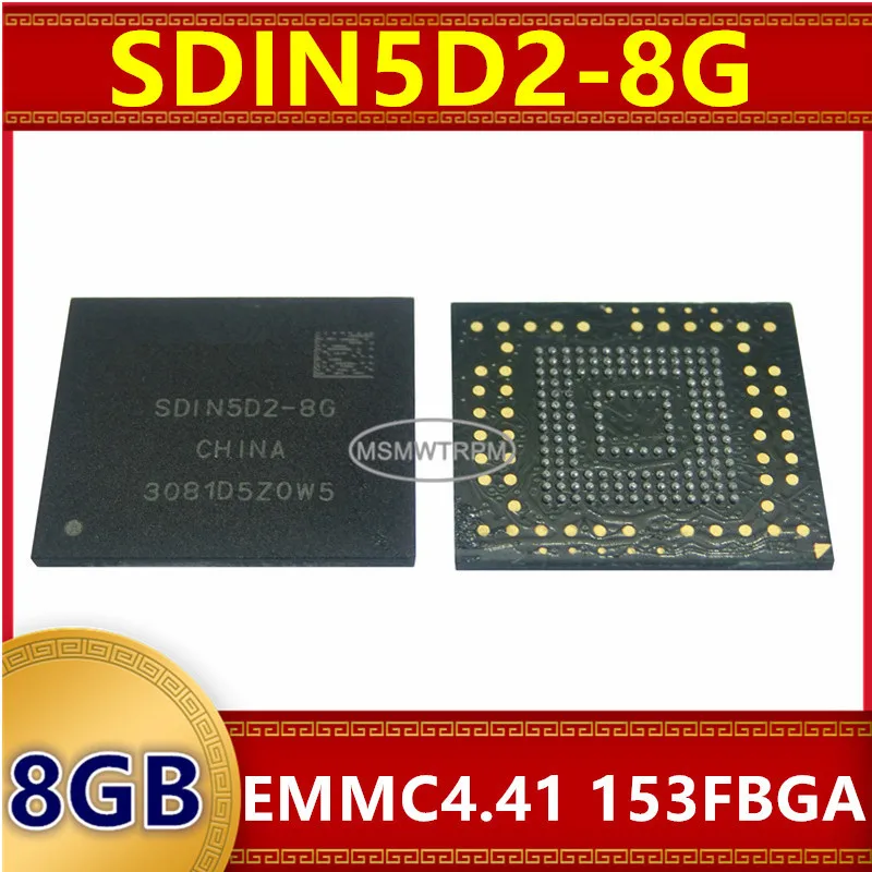 

Memory Chip IC SDIN5D2-8G SDIN5D1-8G 8GB EMMC4.41 153FBGA Integrated Circuits New Original In Stock