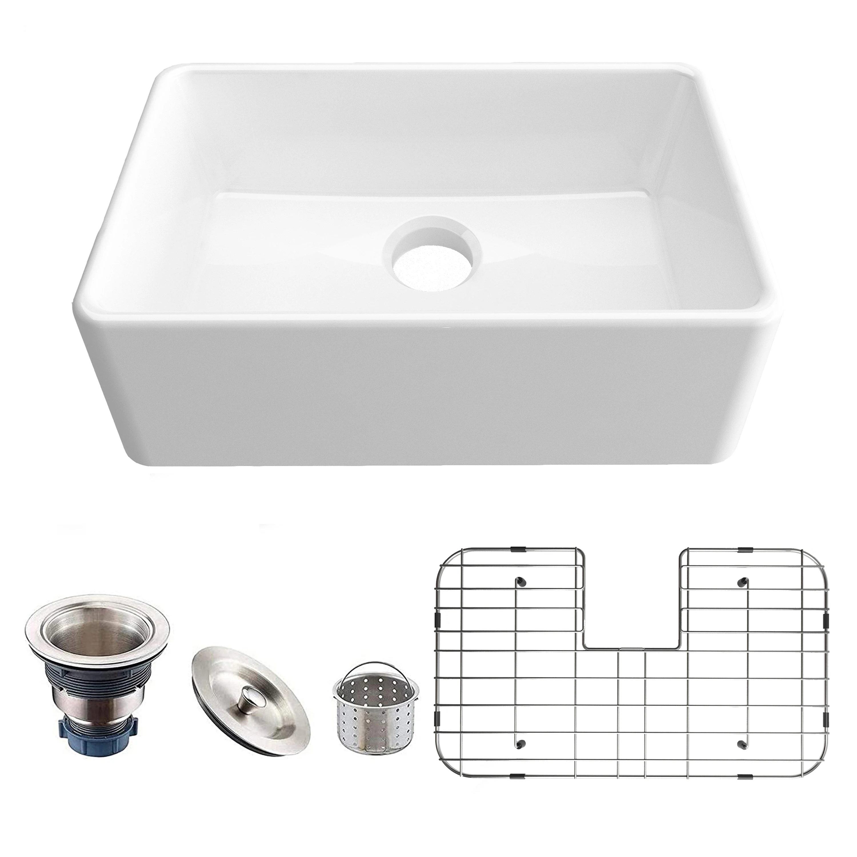 MEJE  Farmhouse Kitchen Sink,  Single  Bowl Sink 60.5x40.8x20cm