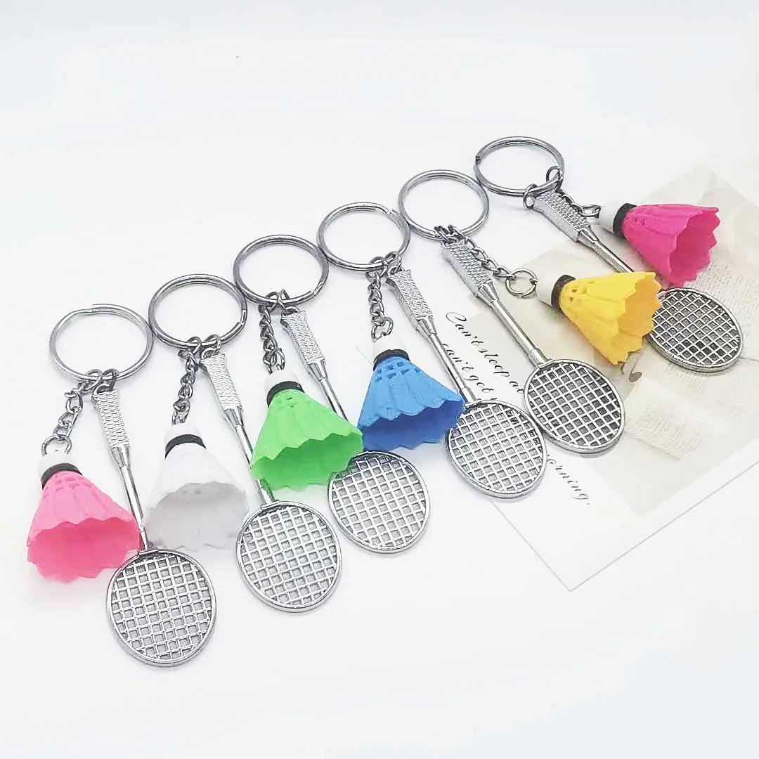 12Pcs Badminton Keychain Pendant Gift Badminton Keyring Mini Crafts Cartoon Badminton Pendant