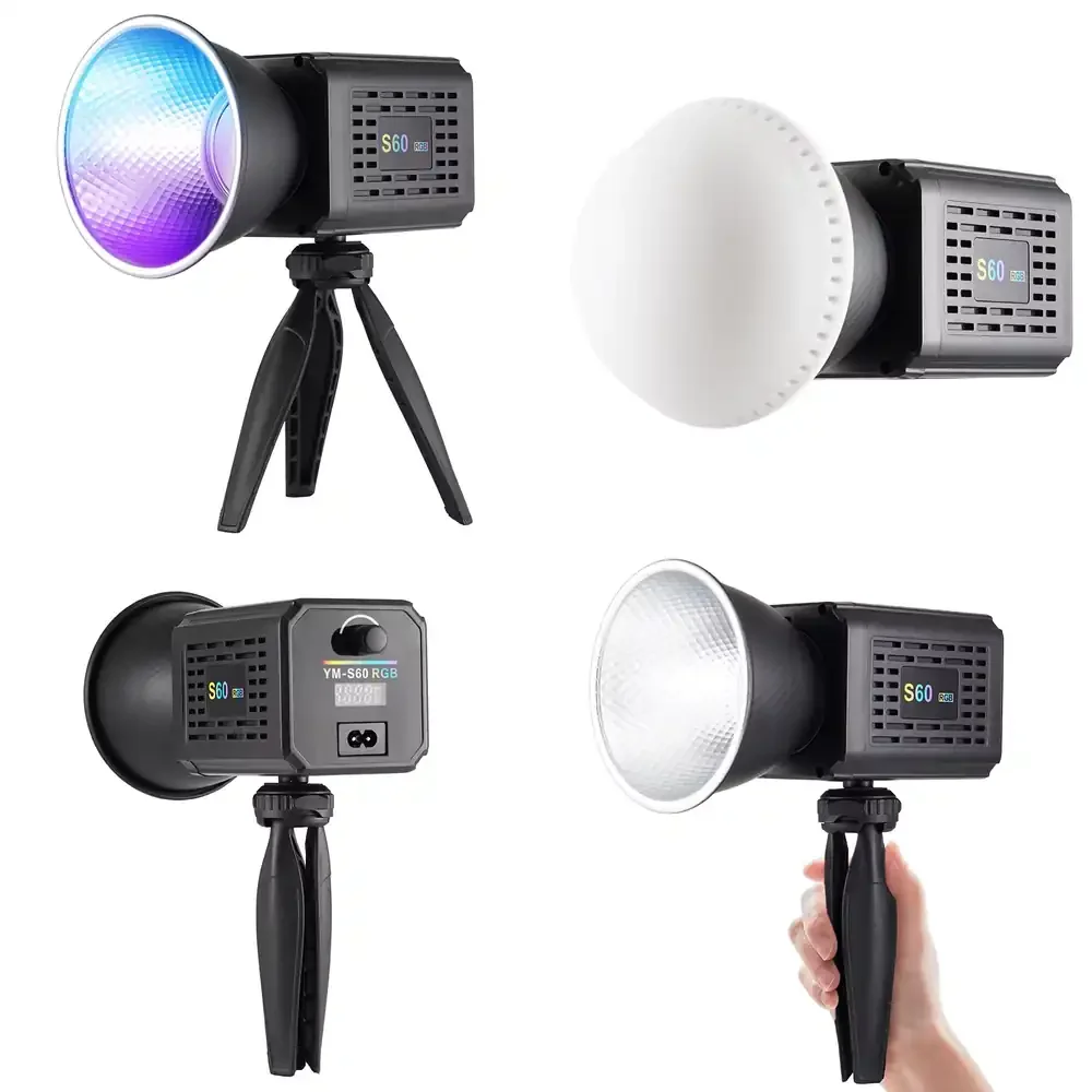 

MIAOTU YM-S60 Portable Handheld RGB Photography Light Outdoor COB LED Fill Light 3200-6500K Color Temperature Made Plastic