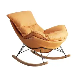 Reclining Light Luxury Rocking Chair Modern Simple Leather Balcony Leisure Living Room Single Sofa Nordic Fashion Chair Set