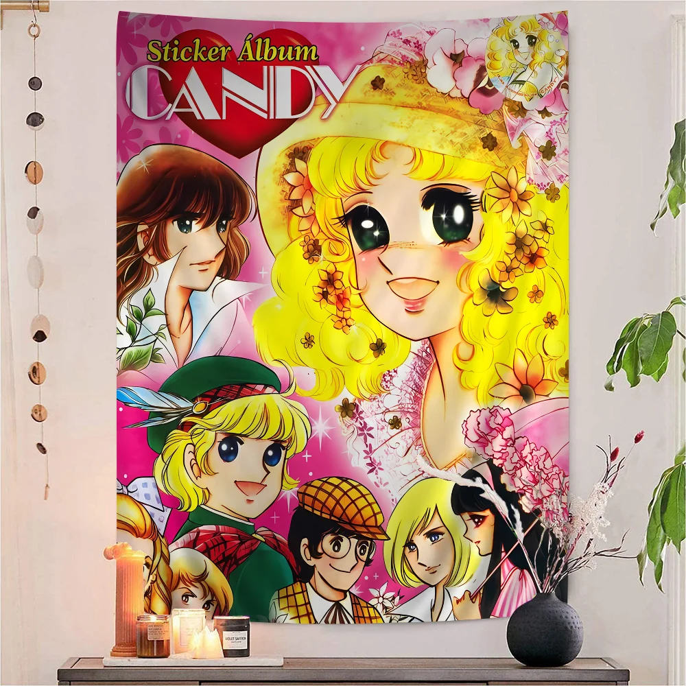 Candy Candy Anime Hippie Wall Hanging Tapestries for Living Room Home Dorm Decor Art Home Decor