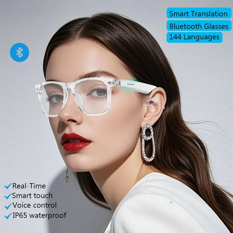 

Smart translation bluetooth Glasses 144 Languages Real-Time Translation Smart Touch bluetooth Call Glasses Full-Frame