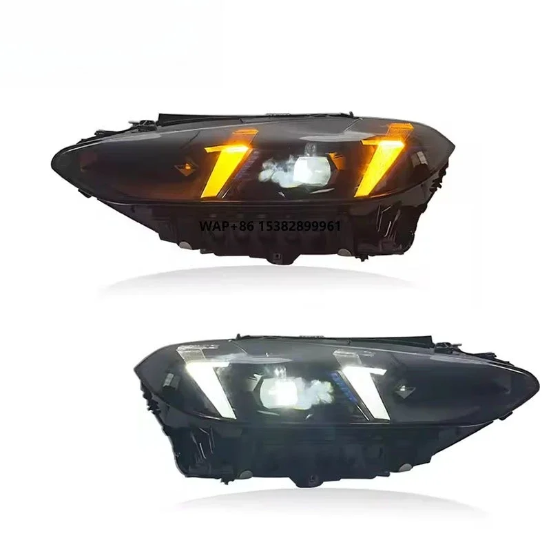 SJC Car Accessories Headlights for  M4 G22 G82 G80 2021-2023 Dual-color DRL LED Headlamp Yellow and White Front Lights