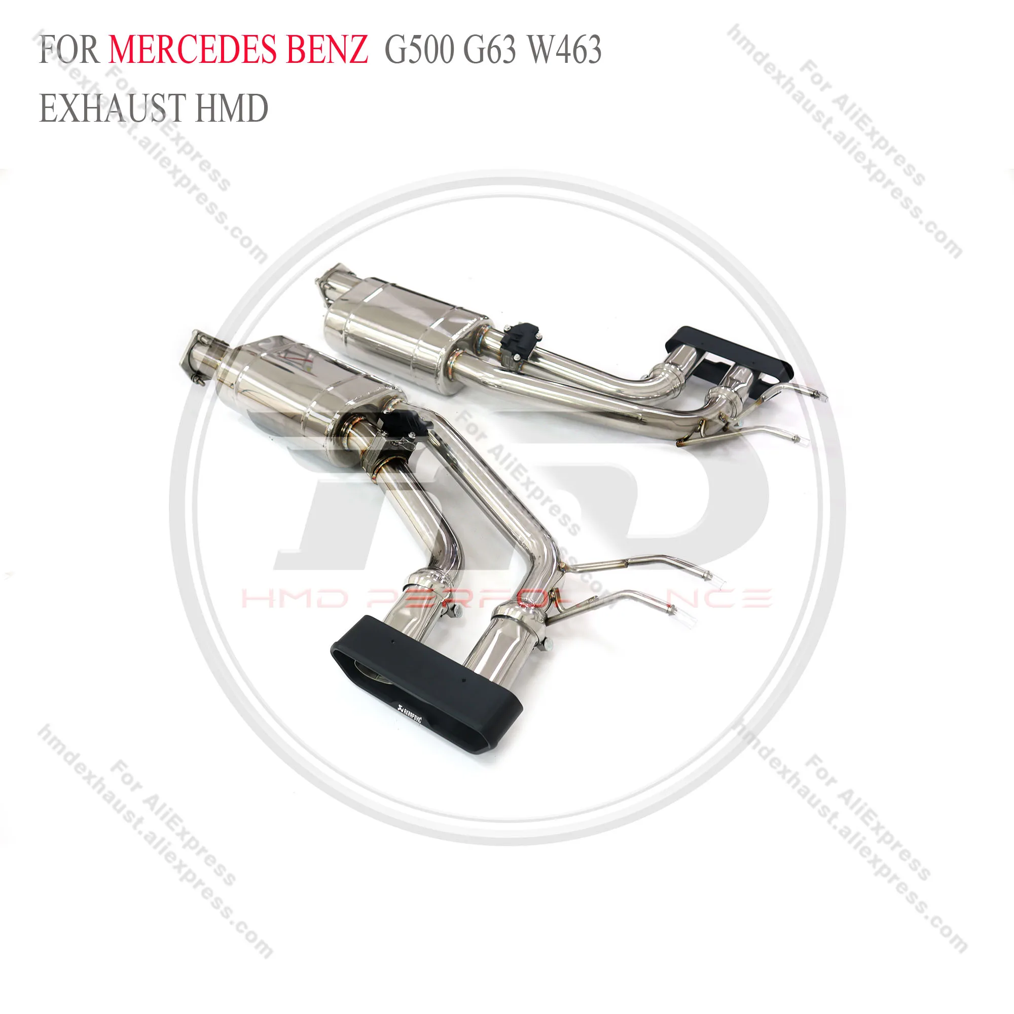 HMD Exhaust Catback for Mercedes benz g500 g63 w463 stainless steel tail section with AK square tail throat