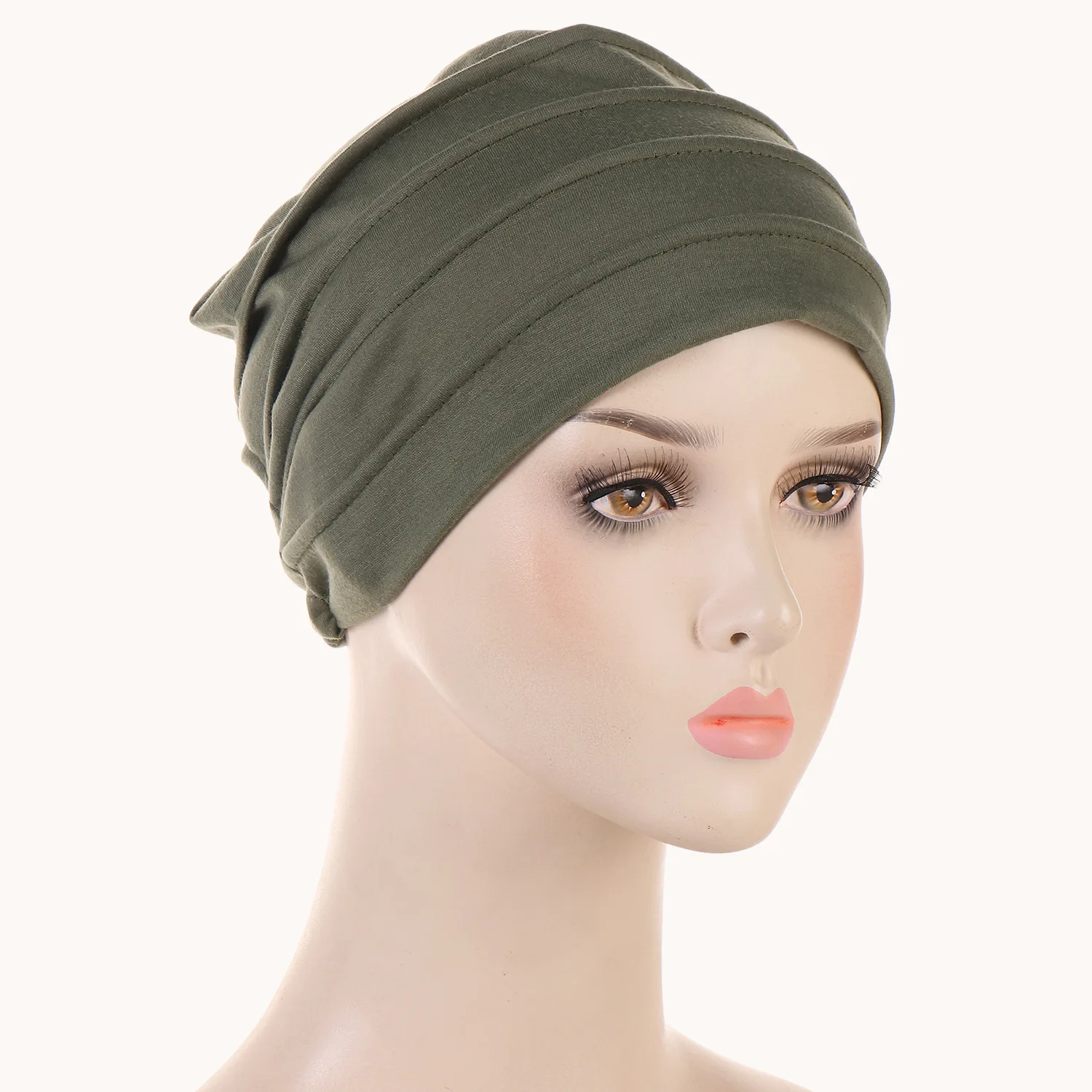 New Muslim Crinkle Turban Cap Solid Color Women Hijabs Islamic Chemo Cap Head Scarf Ladies Head Wrap Cover Hijab Scarf