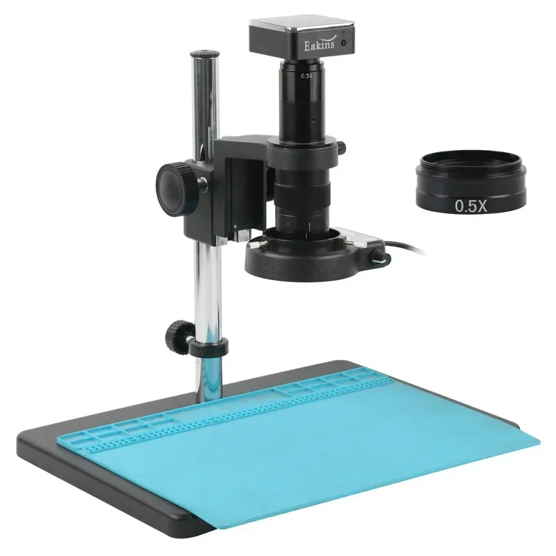

1080P 48MP 2K 4K HDMI USB VGA Video Microscope Camera 0.5X Lens Zoom 180X 300X Lens 56 LED For Precise PCB Watch Phone Soldering