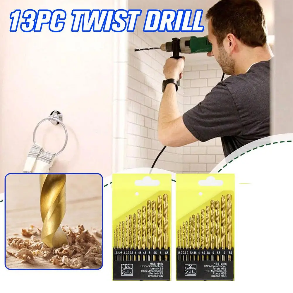 

13Pcs Multi-Material Drill Bit Set For Glass Tile Metal Concrete Masonry Professional Metric Drilling Tools 3/16" To 1/2" Inch