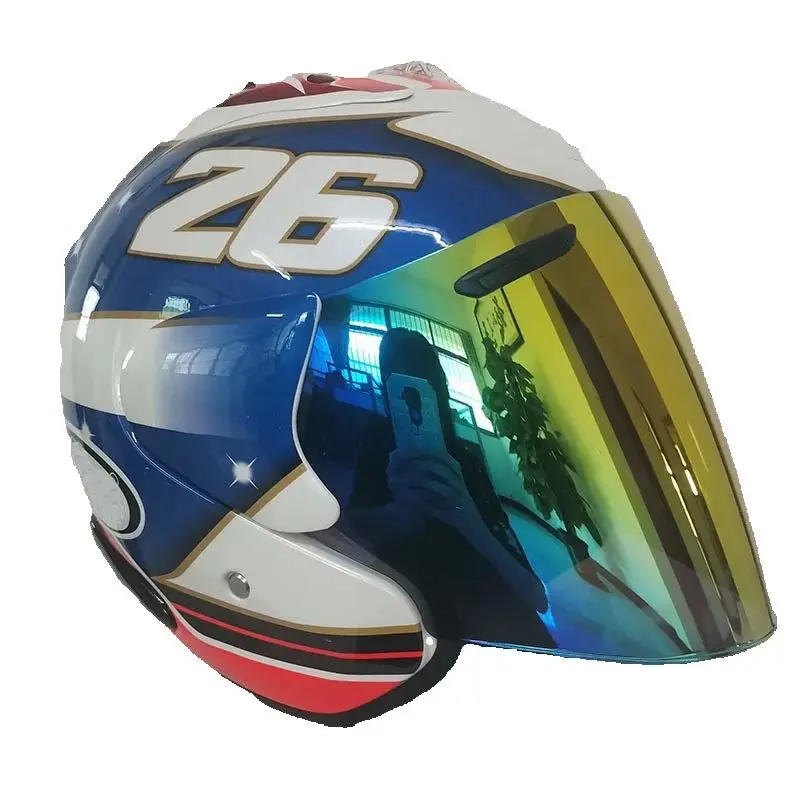 Máscara de medio casco de motocicleta para adultos, gafas desmontables, filtro bucal, cara abierta, Motocross, Vintage, temporada de verano