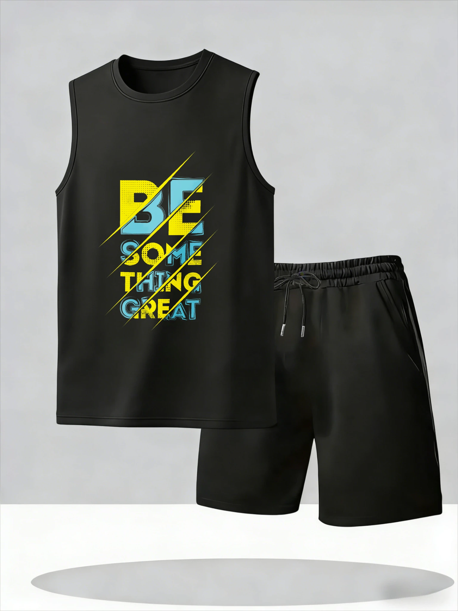 

Men's Tank Top Sets 2026 Summer Thin Quick Dry sets for men seaside beach oversize crewneck outfits two piece sports Breathable