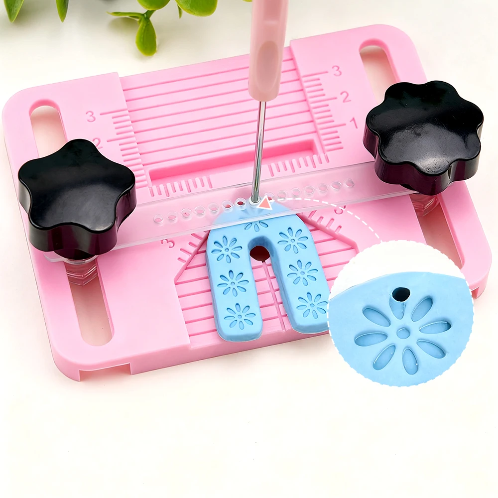 Polymer Clay Earring Drill Guide Tool Precision Hole Alignment Jewelry Making Kit with Non-Slip Grip for Clay Earrings DIY Craft