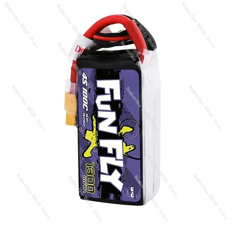 FUNFLY 1300mAh 1550mAh 1800mAh 3S 4S 11.1V 14.8V 100C يبو بطارية XT60 التوصيل ل FPV 250 230 210 180 الحجم