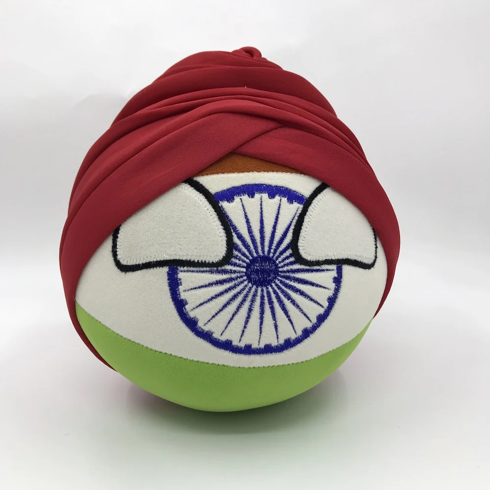 

Indiaball INDball Polandball Plush Doll The Republic of India Countryball IND Country Ball Stuffed Pillow Cosplay Toy for Gift