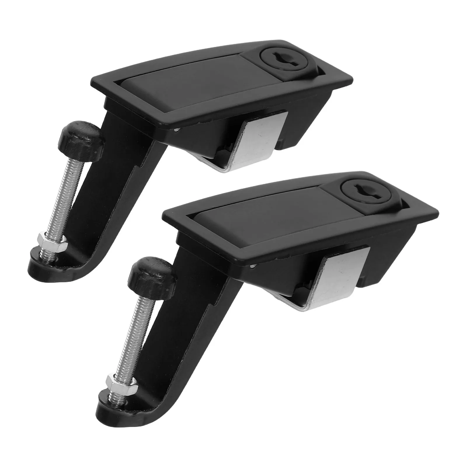 2Sets Push Button Secure Cabinet Latch Flush Mount Compression Latch Lock for Electrical Enclosure Industrial Cabinet Door Lock