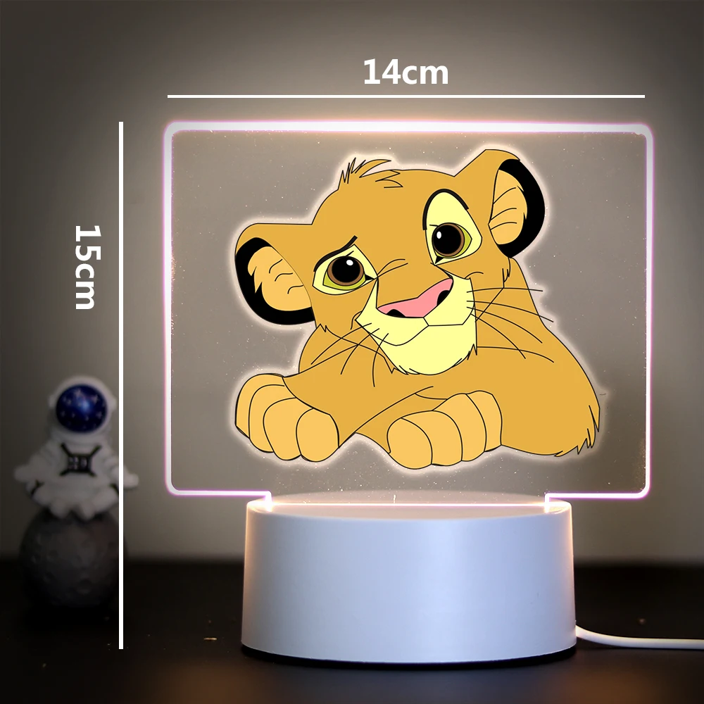 Simba 3D Lion LED Night Light para crianças, luzes acrílicas, decoração do quarto, presente dos miúdos, venda quente, 1 pc