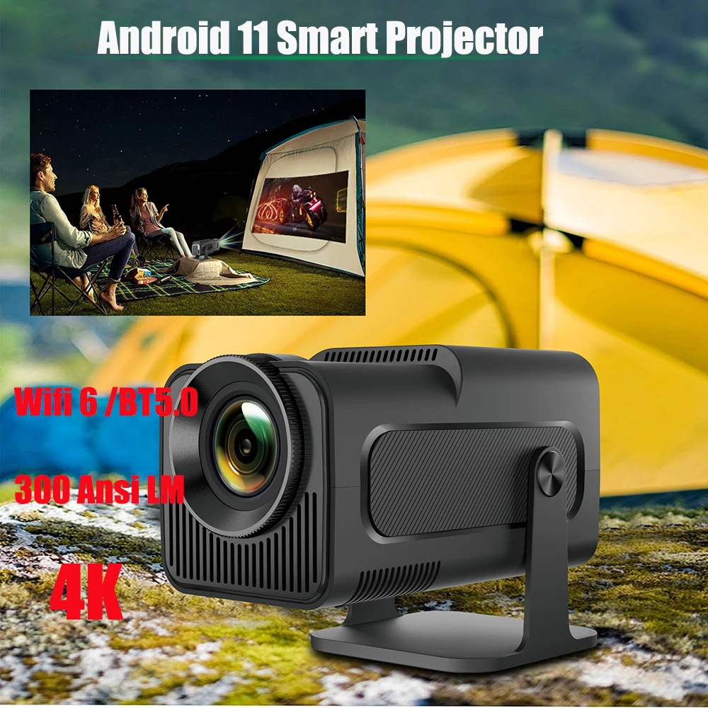 

H96 Android 11 4K Projector WiFi6 HY320 Allwinner h713 300ANSI BT5.0 1920*1080P Outdoor portable projetor Upgrated HY300