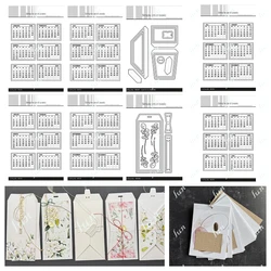 2025 New Jan-Dec Calendars Tags Metal Cutting Dies Scrapbook Diary Decoration Embossing Cut Die Template DIY Paper Cards