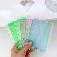 M5 5Holes Candy Collorful Binder Pockets Binder Zipper Folders Notebook Binder Waterproof Pvc Leaf Document Filing Bag