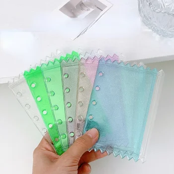 M5 5Holes Candy Collorful Binder Pockets Binder Zipper Folders Notebook Binder Waterproof Pvc Leaf Document Filing Bag