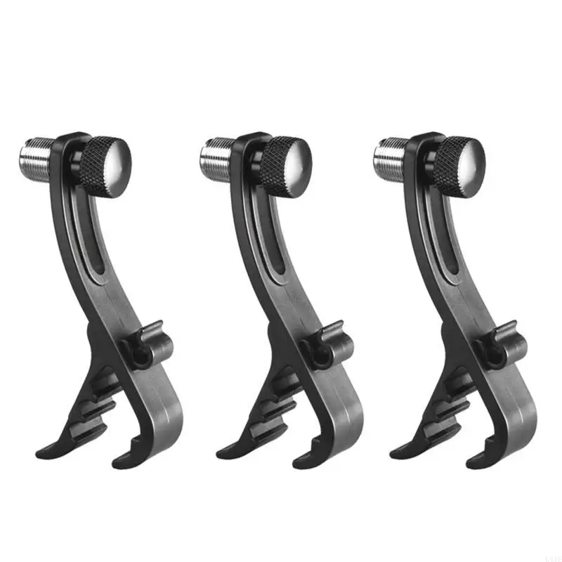 L41E Black Drum Mic Shockproof Clamp Metal Movable Mount Instrument Accessories