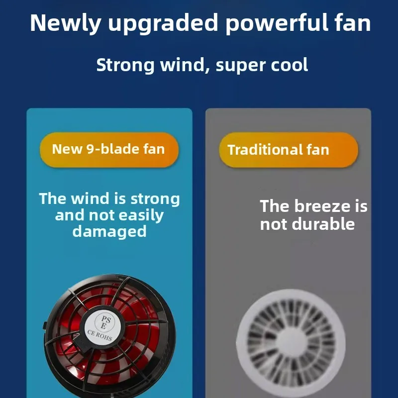 2025 Summer Fan Jacket Men's Lightweight Sunscreen Cool Coat USB Air Conditioning Refrigerated Clothes Outdoor Camping Tops