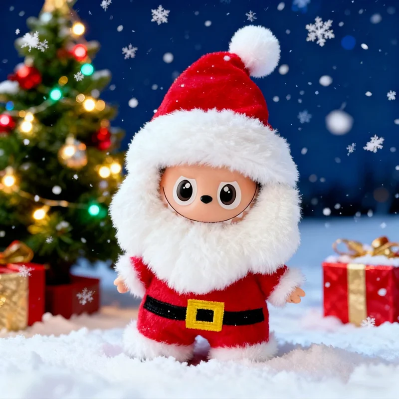 

Suitable For V1v2v3 17cm/Mini 4.0 10cm Labubu Doll Clothes Santa Claus Set Christmas Gift Doll Accessories Holiday Gifts