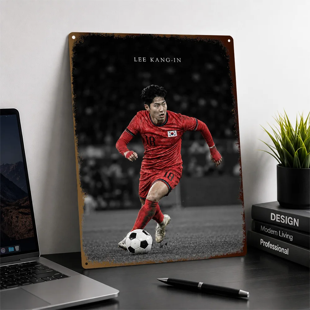 Lee Kang-In Football Aluminum Poster Personalized Metal Sign Club Legacy Style Wall Art Made For Loyal Supporters In Game Room