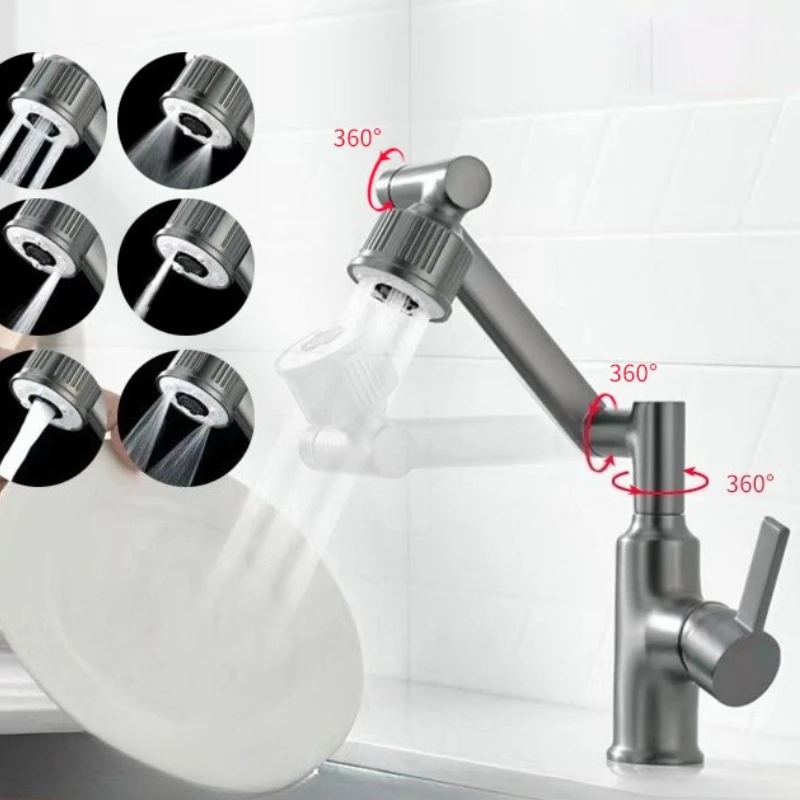 Toilet grey brass hot and cold faucet, toilet sink multi-function faucet