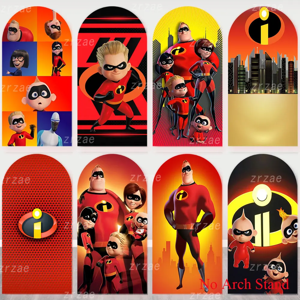 Arche d'anniversaire Les Indestructibles, toile de fond pour photographie d'enfants, décoration murale, petit garçon, fête, super-héros rouge, bannière de fond pour la famille