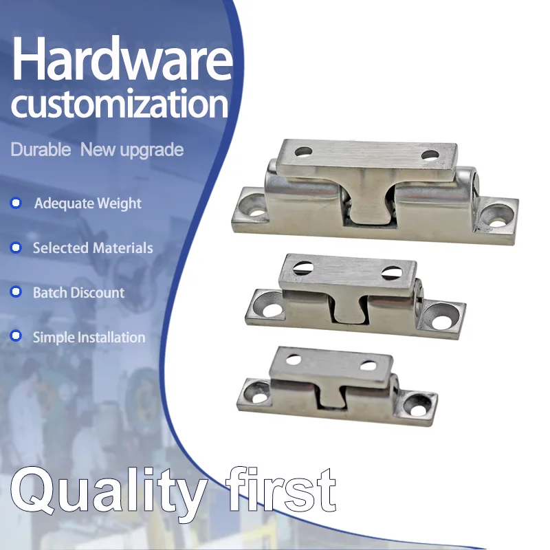 

304 Stainless Steel Harp-Style Lock with Magnetic Door Catch and Touch-Operated Toggle Mechanism for Industrial Equipment