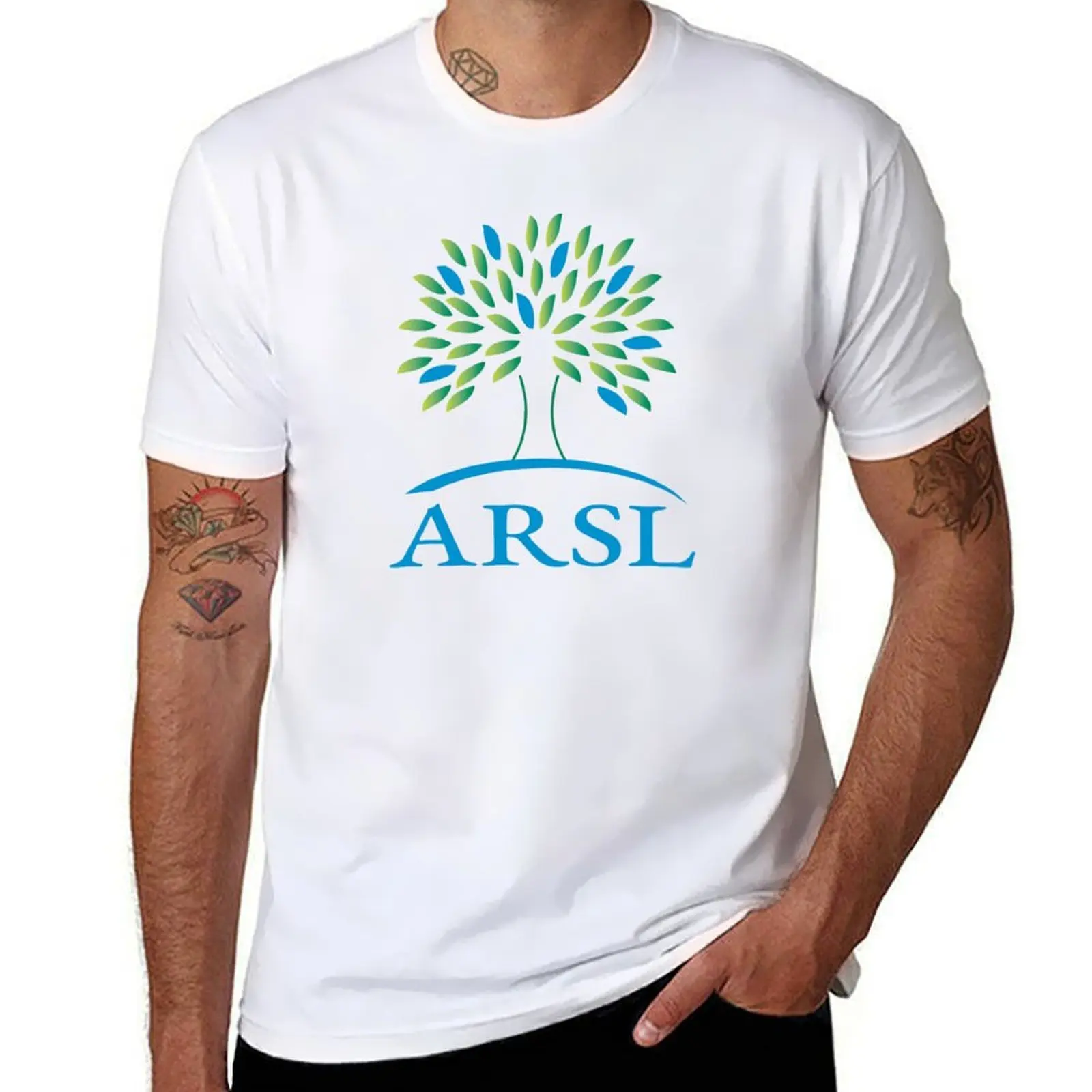 

ARSL Acronym Logo T-Shirt cotton tshirt 100% t shirts for man graphic vintage T-Shirt