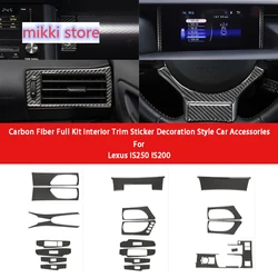 Carbon Fiber Water Cup Gear Steering Wheel Full Kit Interior Trim Sticker Decoration Style Car Accessories For Lexus IS250 IS200