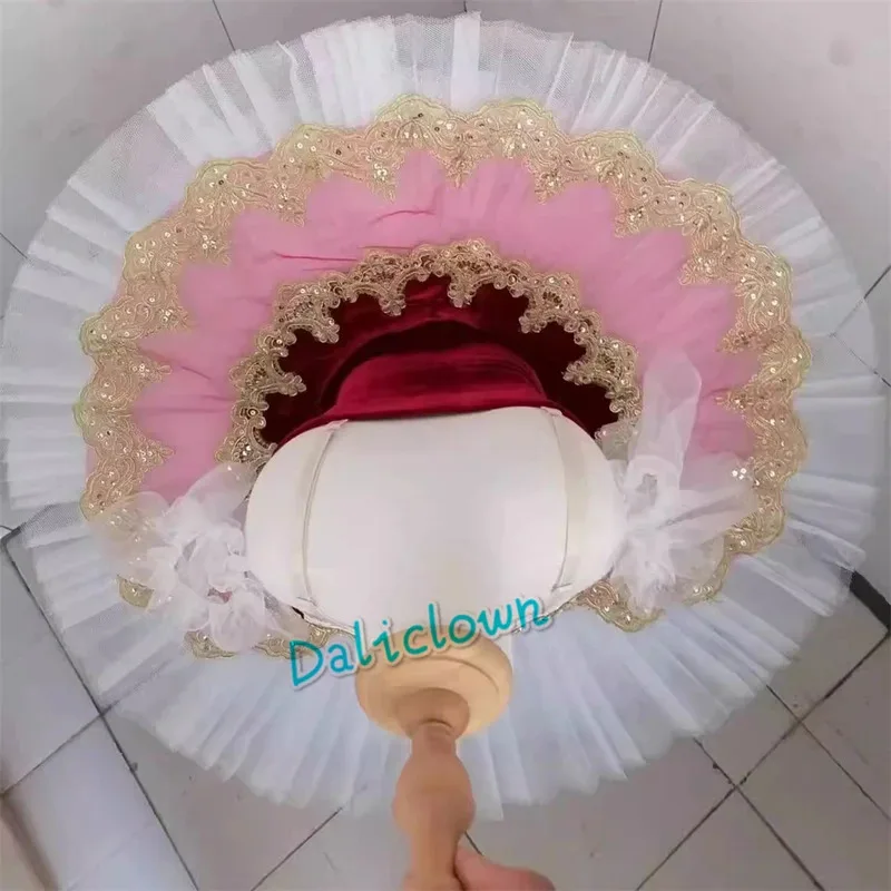 ผู้ใหญ่ผู้หญิงมืออาชีพบัลเล่ต์ตูตูสาวโรแมนติกแพนเค้กทูทูบัลเล่รีน่าชุดเดรสเด็กชุดเต้นรำ