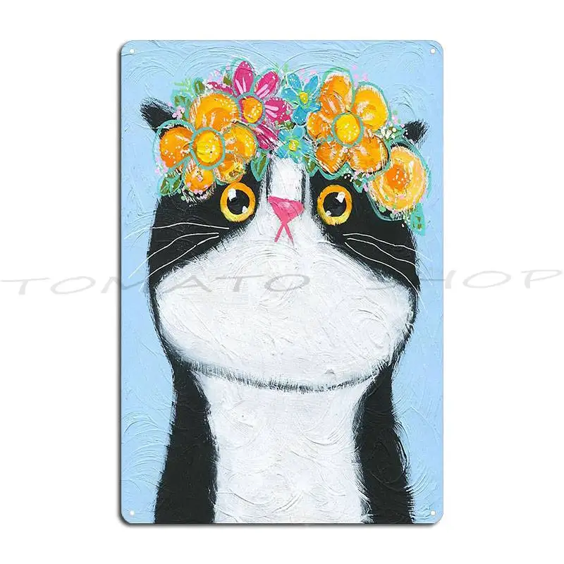 Flower Crown Tuxie Metal Sign Garage Create Funny Cinema Printing Tin Sign Poster