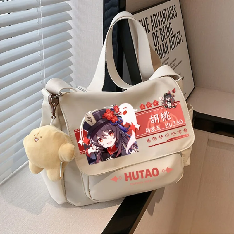 Anime Klee White Genshin Impact Xiao School Bag Zhongli Cos Student Casual borsa a tracolla di grande capacità borse a tracolla di moda