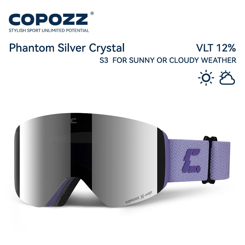 COPOZZ Winter Magnetic Ski Goggles Adult Outdoor UV400 Protection High-definition Anti-fog Detachable Women Men Snowboard Goggle