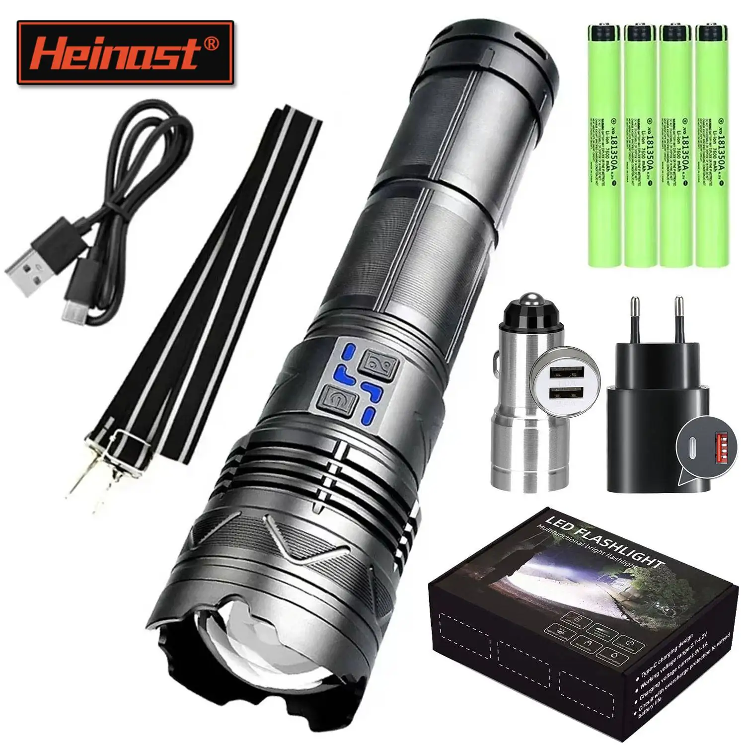 High Power Led Flashlight Super Bright Long Range Torch Rechargeable Ultra Powerful Outdoor Tactical Hand Lamp Camping Lantern