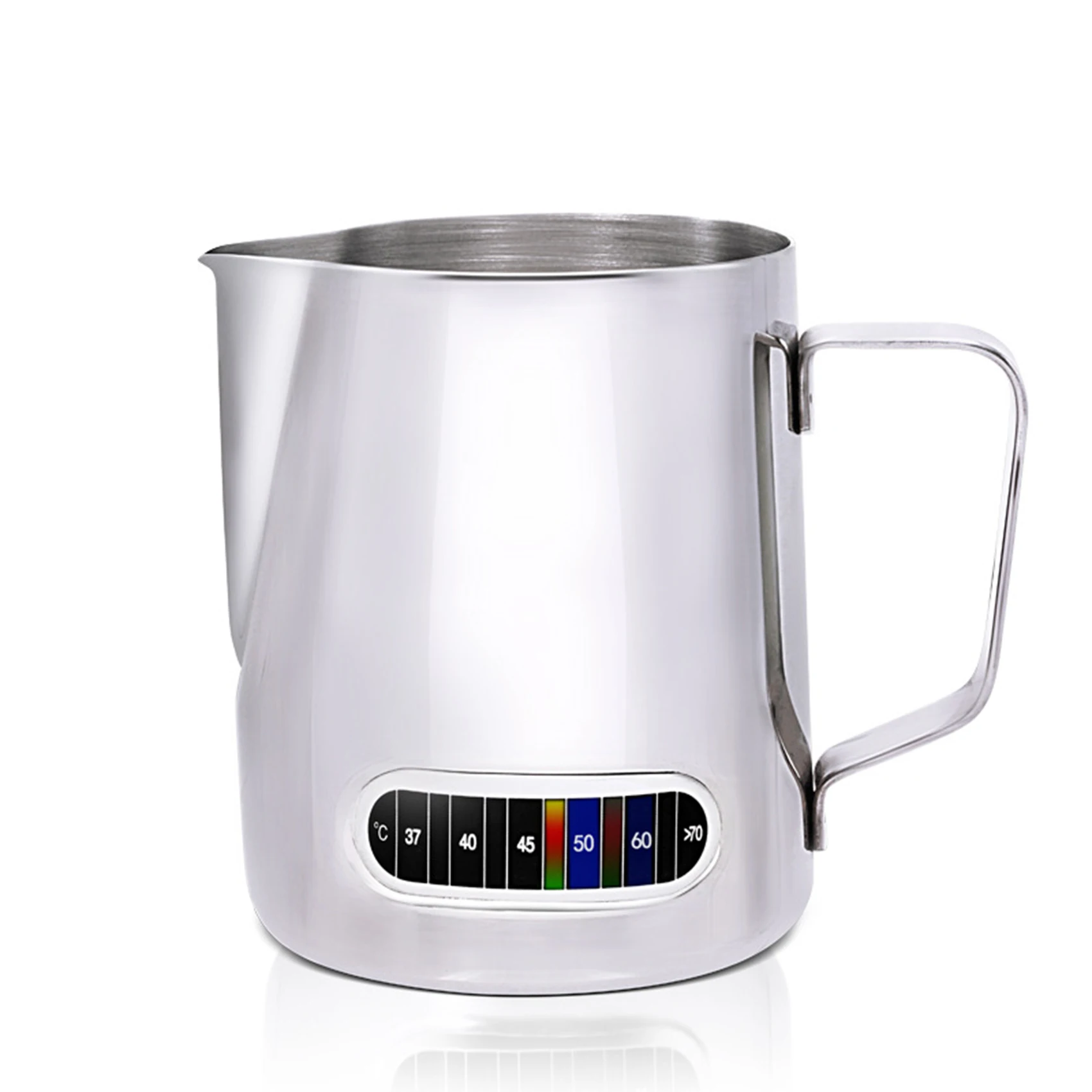 Milk Frothing Pitcher with Temperature Display Stainless Steel Milk Frother Pitcher Jug Cup for Latte Art Barista Kitchen Tool