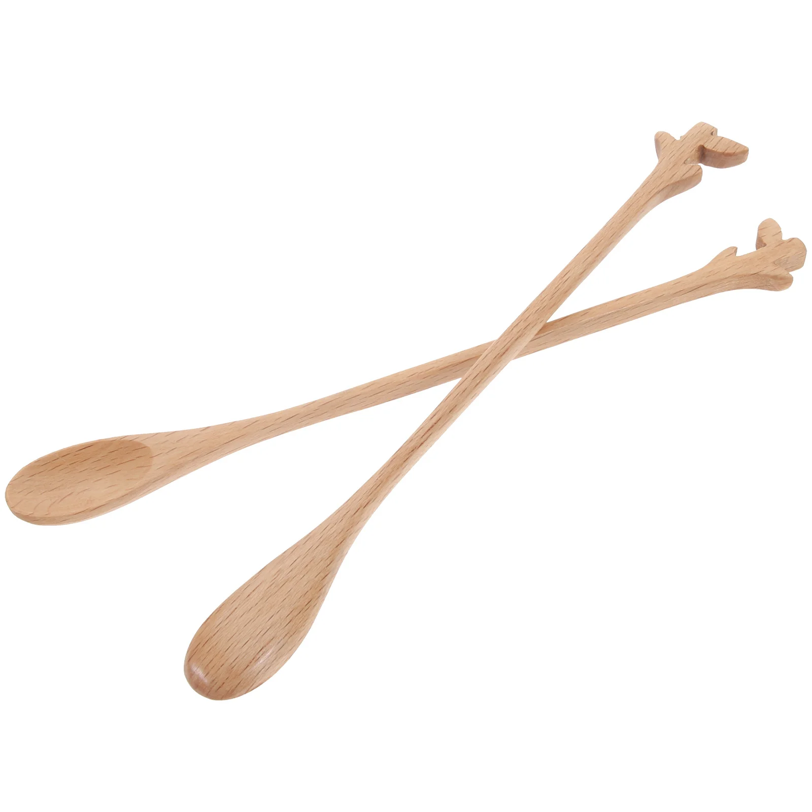 

2Pcs Wood Branch Design Coffee Spoon Long Handle Mixing Spoon Household Kitchen Stirrers Smooth Grip Practical