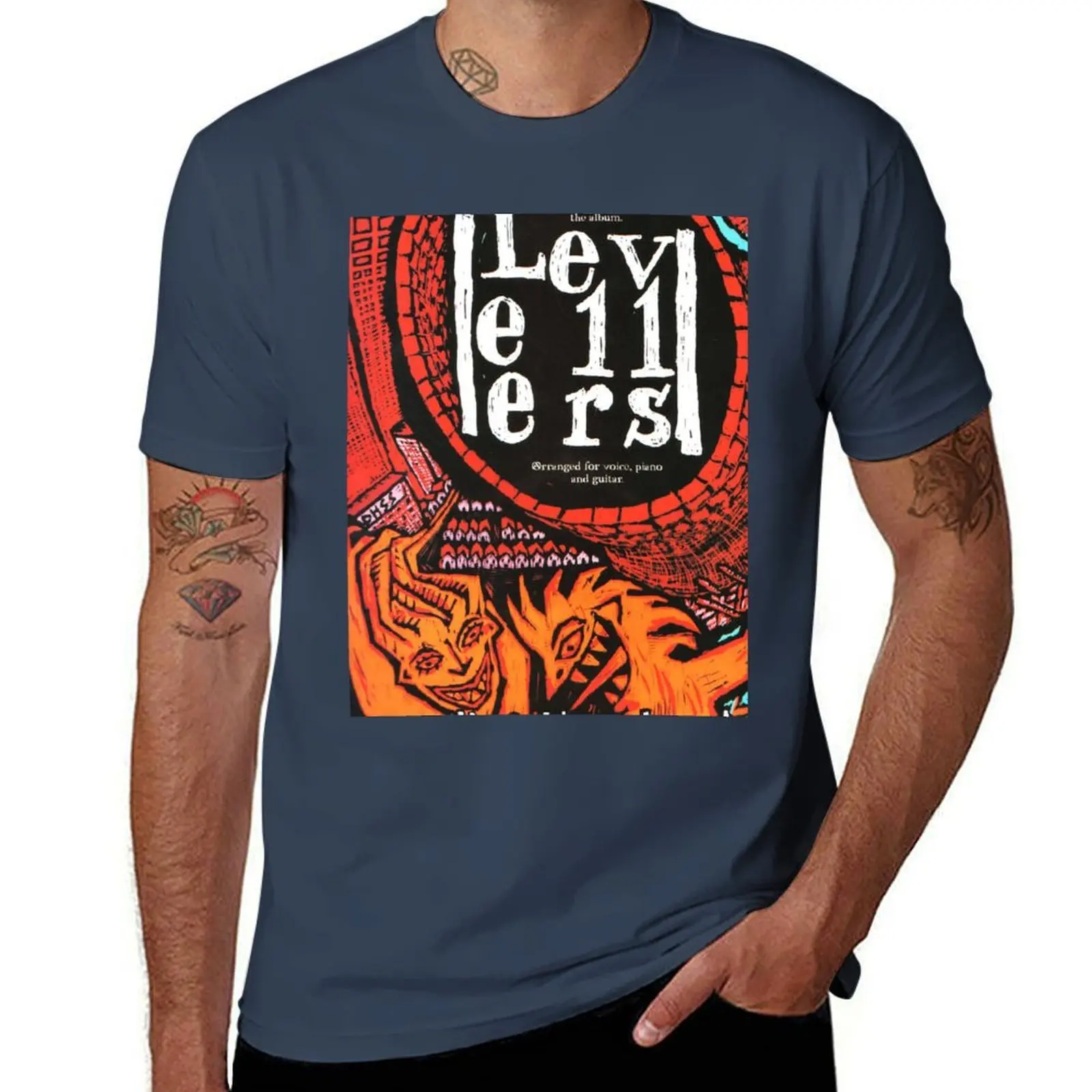 

levellers music tour 2021 sukardi T-Shirt cotton t shirts man 100% t shirt for man T-Shirt