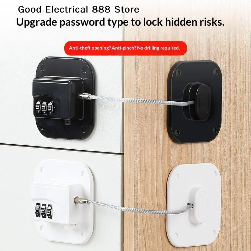 【G】1Pc Child Safety Lock Stainless Steel Cable For Cabinet Fridge Door Window Keep Kids Baby Safe At Home Strong Fix Lock